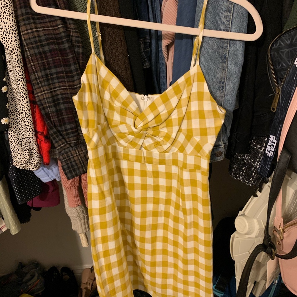Yellow plaid dress